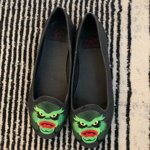 NWOT STRANGECVLT CREATURE MONSTER COLOR CHANGE BLACK GREEN LYDIA FLATS SIZE 9